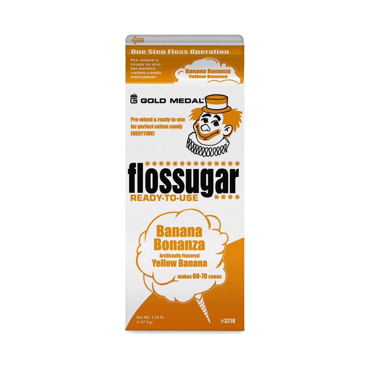 Banana Bonanza (Banana) Cotton Candy Flossugar | Cotton Candy Supplies Canada | 6 x 3.25lbs per case