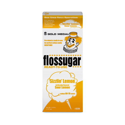 Sizzlin' Lemon-Sour Cotton Candy Flossugar | Cotton Candy Supplies Canada | 6 x 3.25lbs per case