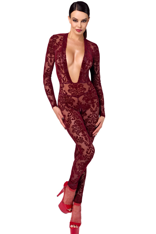 F382 Kink Royal Catsuit red - 3XL