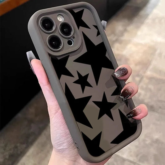 Black Star Design Phone Case For Xiaomi Poco F7 Cases Poco F6 X5 X6 X3 F6 X7 M6 Pro Shockproof Candy Soft Silicone Bumper Cover