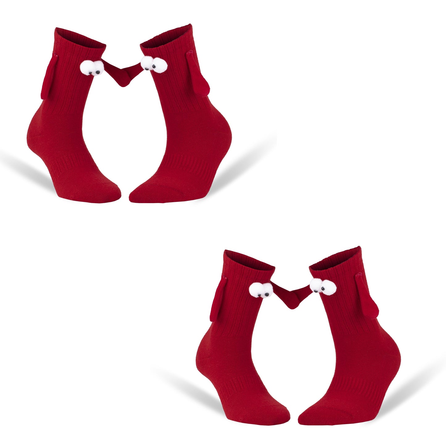 Magnetic Holding Hands Couple Socks Soft Cotton Valentine’s Day Socks 2 Pairs Shoe Size 5-10