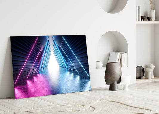 Neon Lights Glass Wall Art