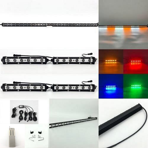 1 Ultra Slim Strobe Light Bar Sync with 4 Packs 7" Light Bar
