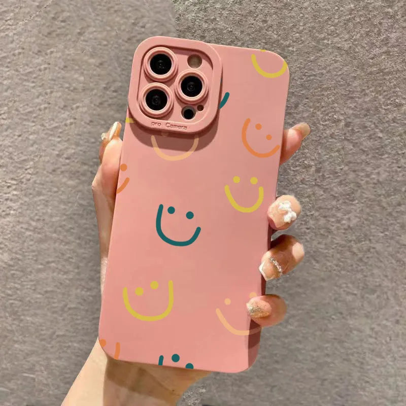 Phone Case For Xiaomi Poco M6 F7 F6 F5 X7 X6 X5 Pro 5G X3 Cute Smile Love Heart Design Shockproof Candy Soft TPU Silicone Cover