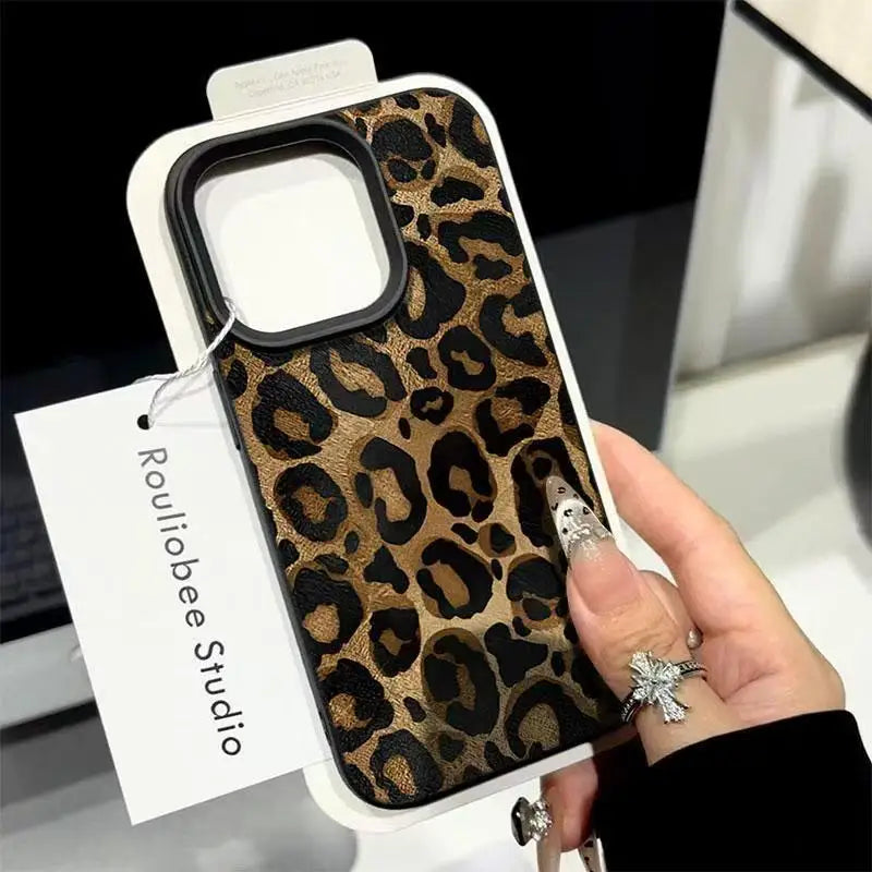 For Xiaomi 14T Pro 5G Case INS Brown Leopard Print Shockproof Candy Silicone Phone Cover For Xiaomi 15 14 13 14T 13T Soft Funda