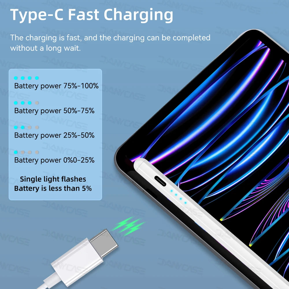 For Apple Pencil Palm Rejection Power Display Ipad Pencil Pen For iPad Accessories 2022 2021 2020 2019 2018 Pro Air Mini Stylus