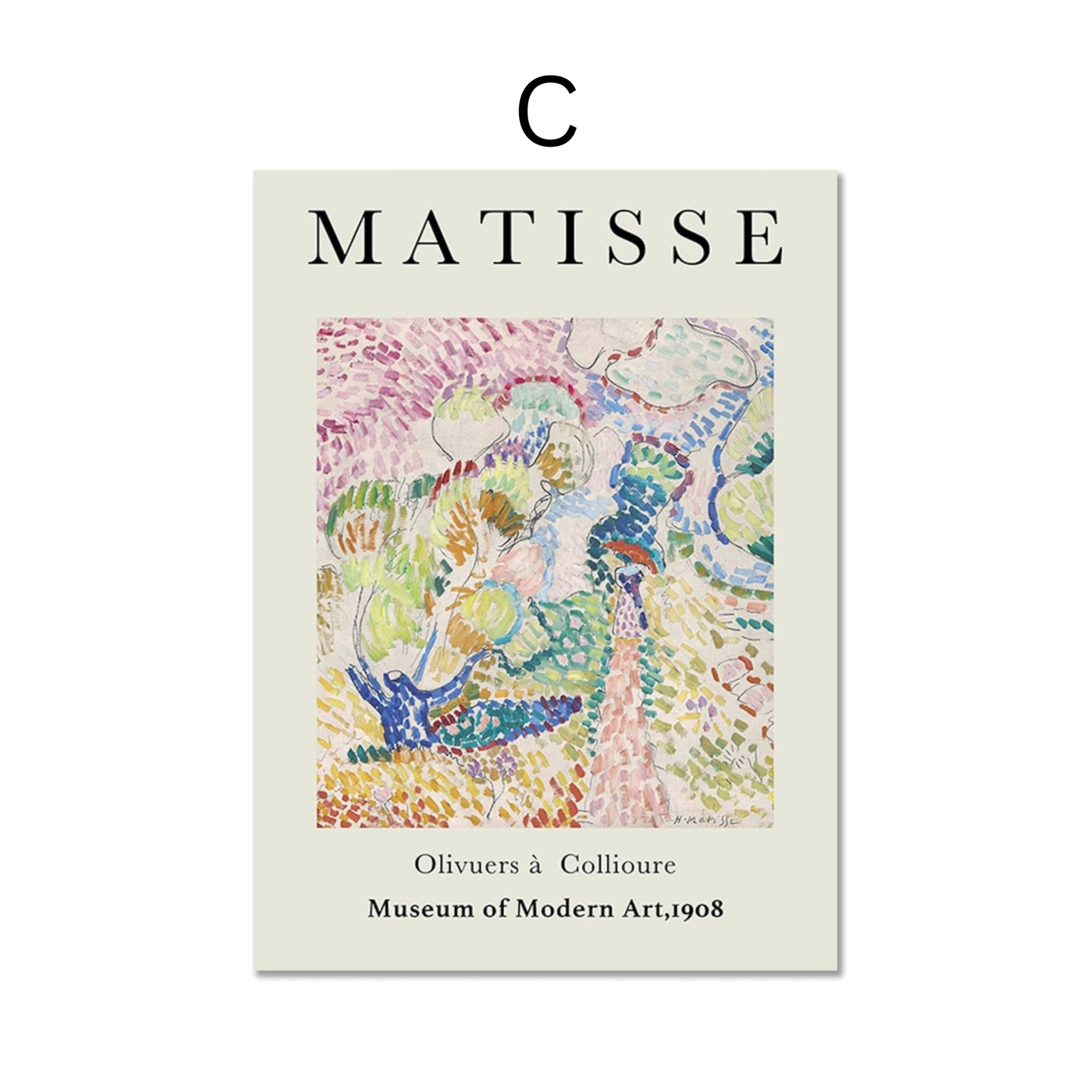 Poster Matisse Berggruen & Cie Museum | Bilder Wohnzimmer | Wandbilder Schlafzimmer | Deko Print ohne Rahmen | Bilder Set Matisse Bunt