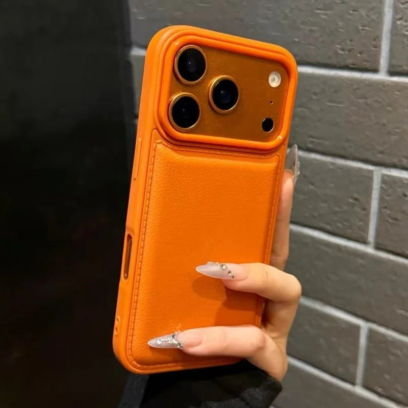 Luxury Leather Texture Candy Bumper Case for iPhone 17 16 15 14 13 12 11 Pro Max Plus X XS XR 17Pro 16Pro Shockproof Armor Cover