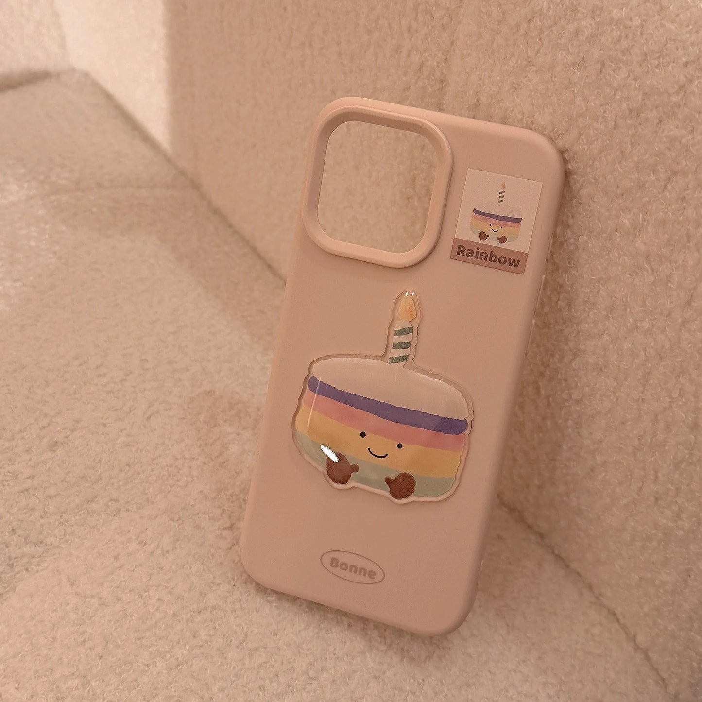 ins 3D Cute Cartoon Cake Dessert Pattern Phone Case For iPhone 16 15 13 12 Pro Max Candy Color Soft Shockproof Protective Cover