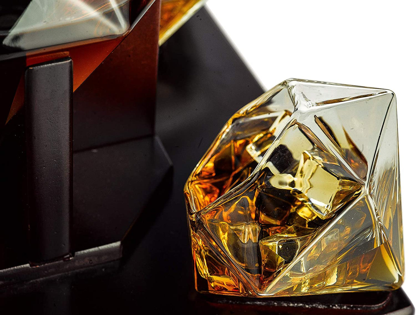 Diamond Whiskey Decanter l With 2 Diamond Glasses Liquor, Scotch, Rum, Bourbon, Vodka, Tequila Decanter (750 ML DECANTER)