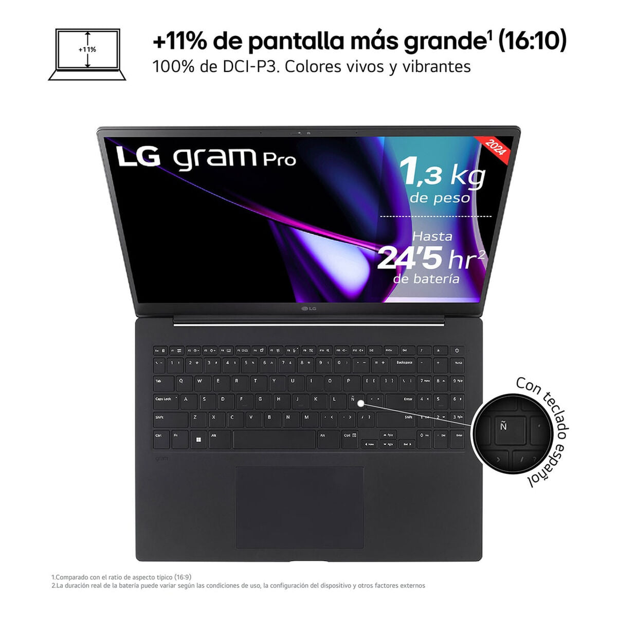 Laptop LG 16ZD90SP-A.AX78B 16" intel core ultra 7 32 GB RAM 1 TB SSD Spanish Qwerty