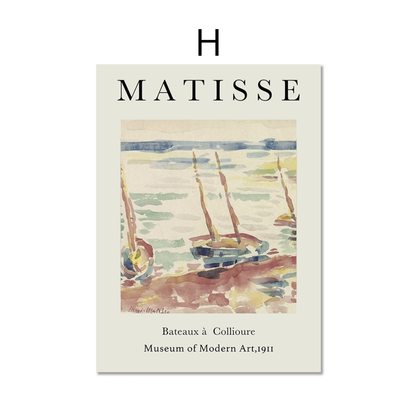 Poster Matisse Berggruen & Cie Museum | Bilder Wohnzimmer | Wandbilder Schlafzimmer | Deko Print ohne Rahmen | Bilder Set Matisse Bunt