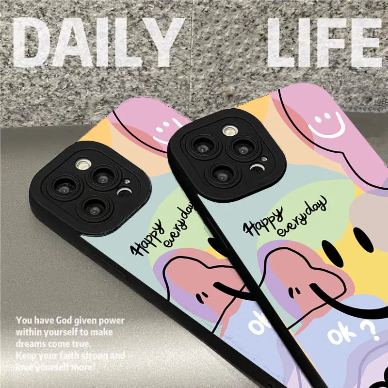 Phone Case For Xiaomi Poco M6 F7 F6 F5 X7 X6 X5 Pro 5G X3 Cute Smile Love Heart Design Shockproof Candy Soft TPU Silicone Cover