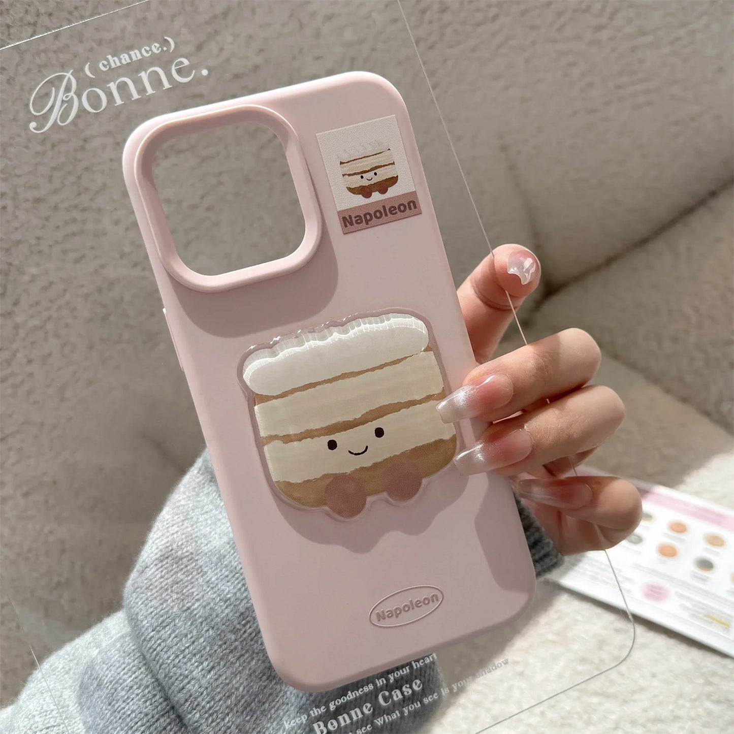 ins 3D Cute Cartoon Cake Dessert Pattern Phone Case For iPhone 16 15 13 12 Pro Max Candy Color Soft Shockproof Protective Cover