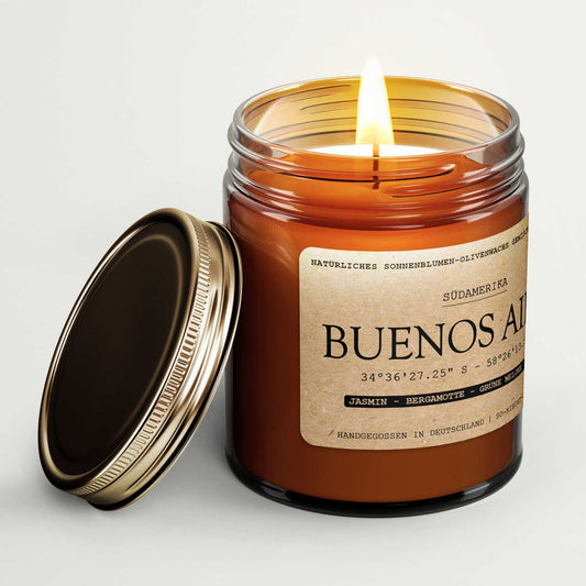 Buenos Aires Duftkerze - Jasmin | Bergamotte | grüne Melone | Beeren