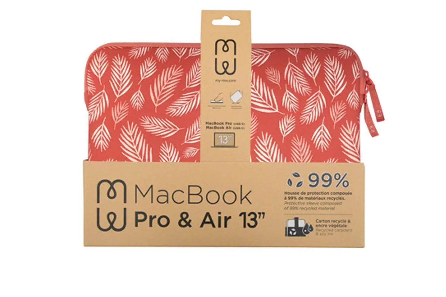 Housse pour MacBook Air/Pro 13″ - Pattern ²Life Botanic Rouge