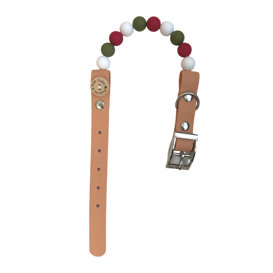 Handmade Vegan Beaded Christmas Dog Collar