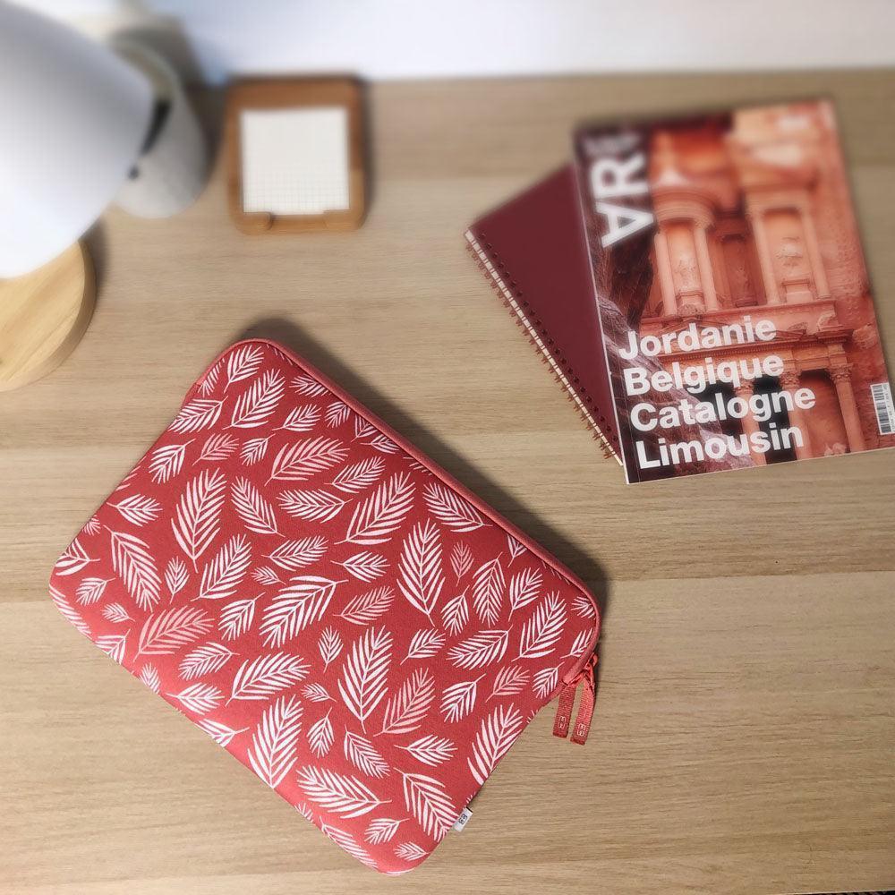 Housse pour MacBook Air/Pro 13″ - Pattern ²Life Botanic Rouge