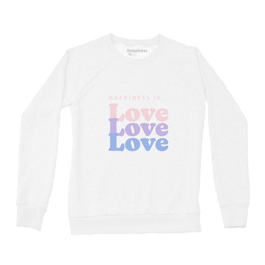 Women's Love Love Love Crew Sweatshirt, White