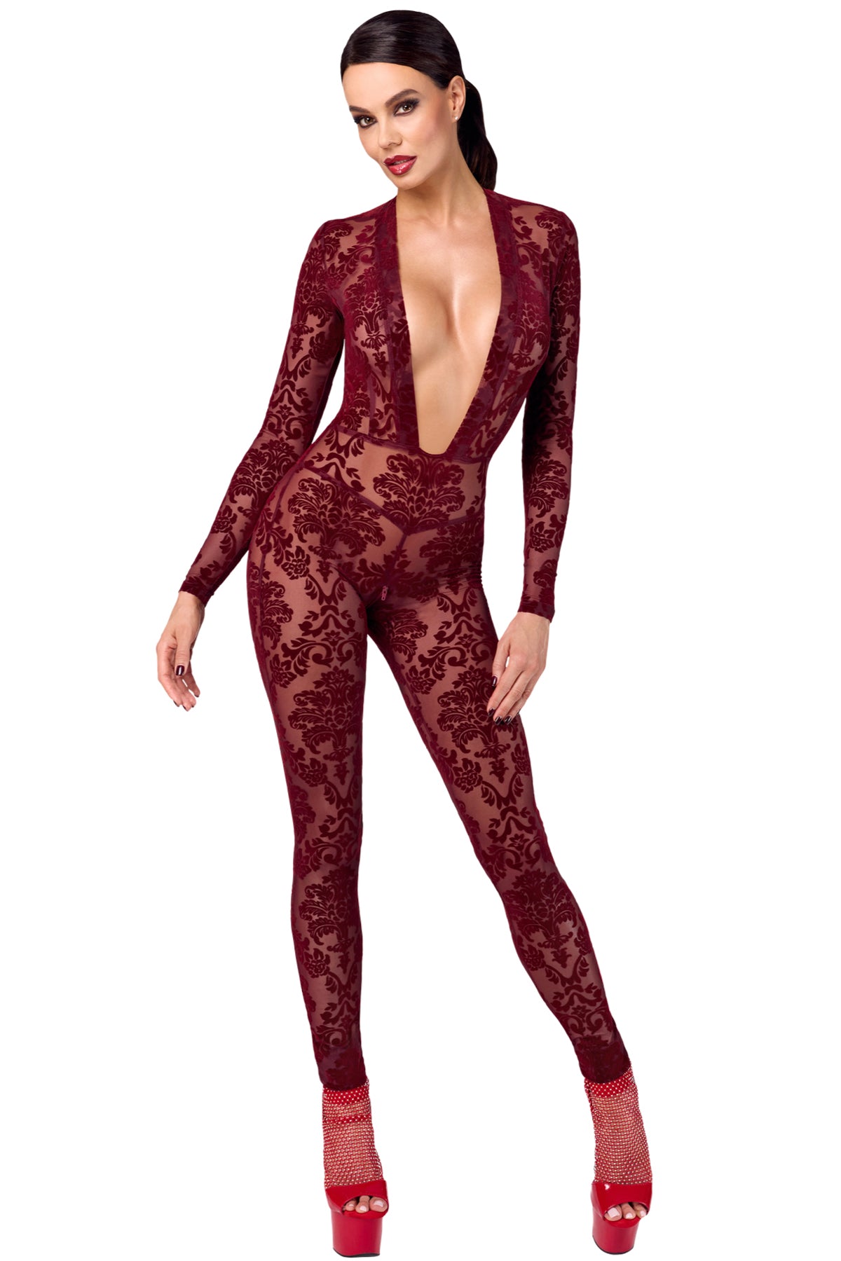 F382 Kink Royal Catsuit red - 3XL