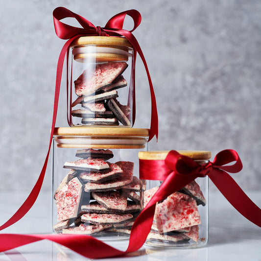 Handmade Layered Original Dark and White Chocolate Peppermint Bark - 1Lb Holiday Bark Assorted Squares - Christmas & Winter Candy, Sweets Gift Tin, Old Fashioned Treat, Stocking Stuffer