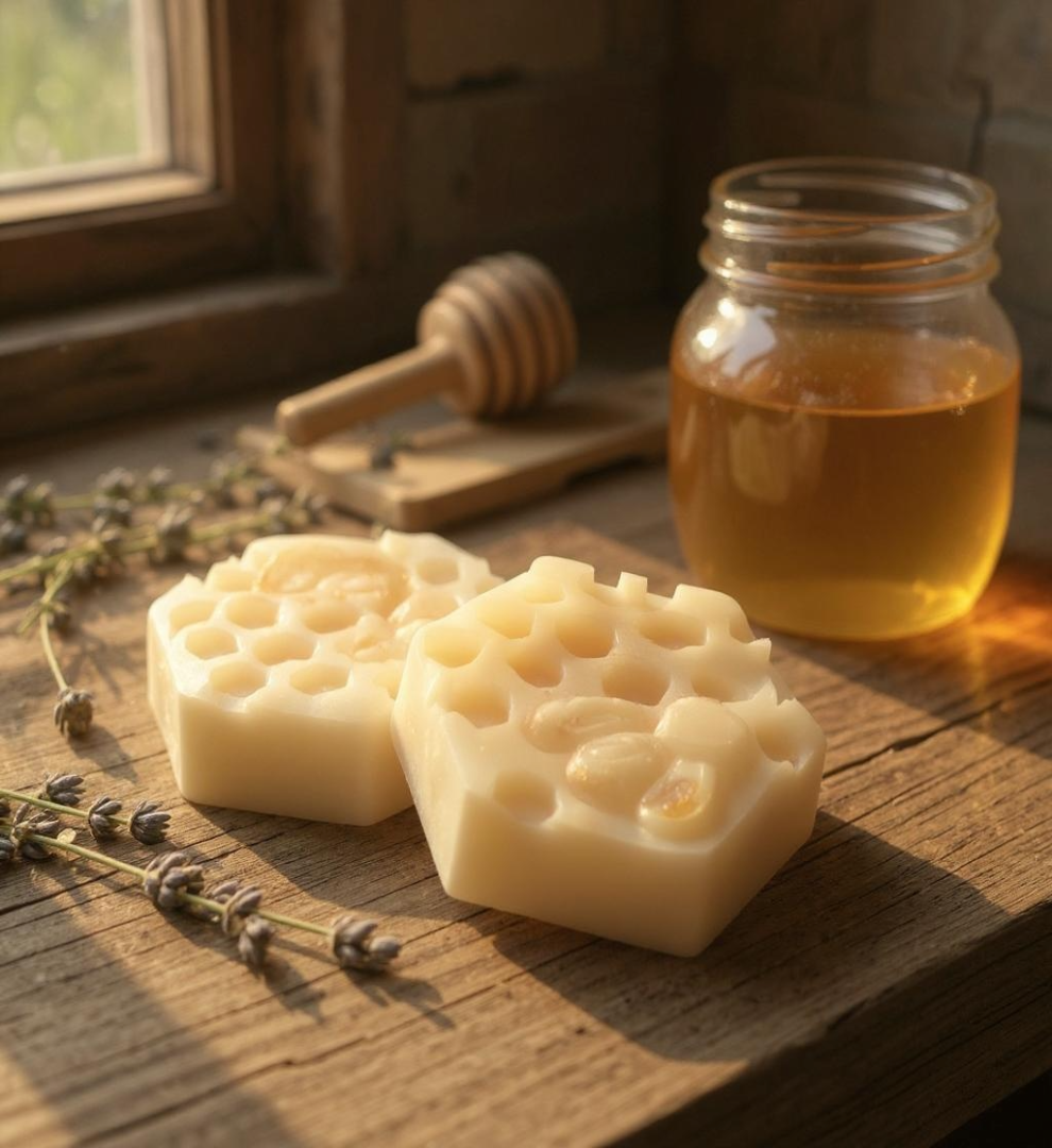 Honey and Shea Butter Soap in Sweet Orange Oil, Made with Honey from our Hives