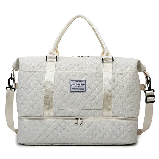 Duffle Gym Shoulder Lightweight Travel Bag (White)