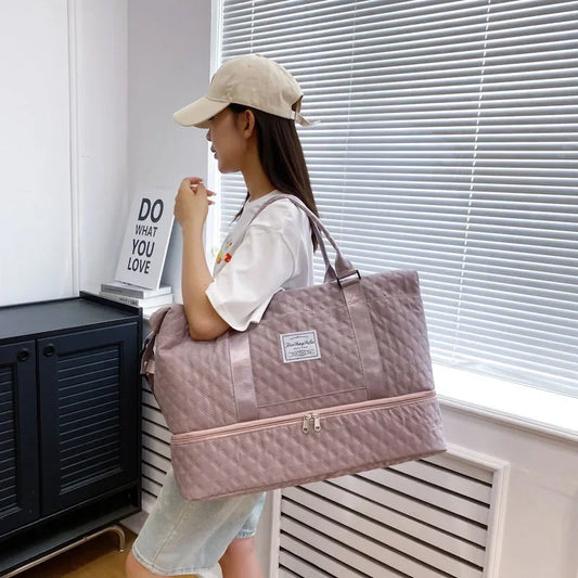 Duffle Gym Shoulder Lightweight Travel Bag (Pink)