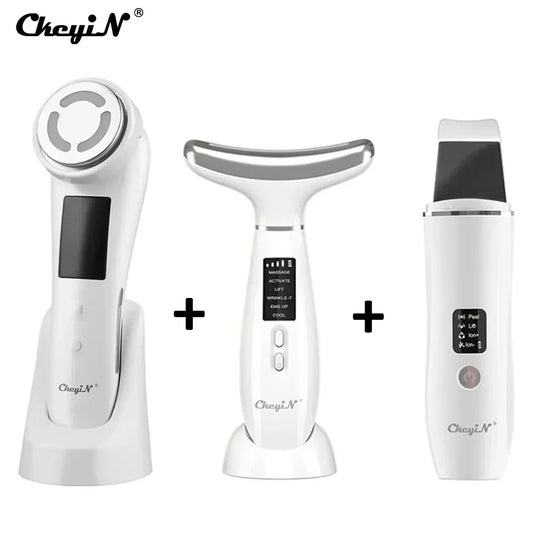 Ultrasonic Skin Scrubber, EMS Massager, LED Light Therapy Beauty - Illuminate, Lift, and Rejuvenate Your Skin
