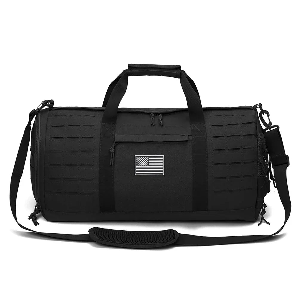40L Tactical Sports Gym Travel Duffel Bag Black