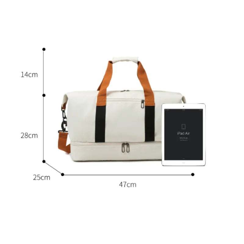 NNEOBA Lightweight Travel Gym Bag Off White