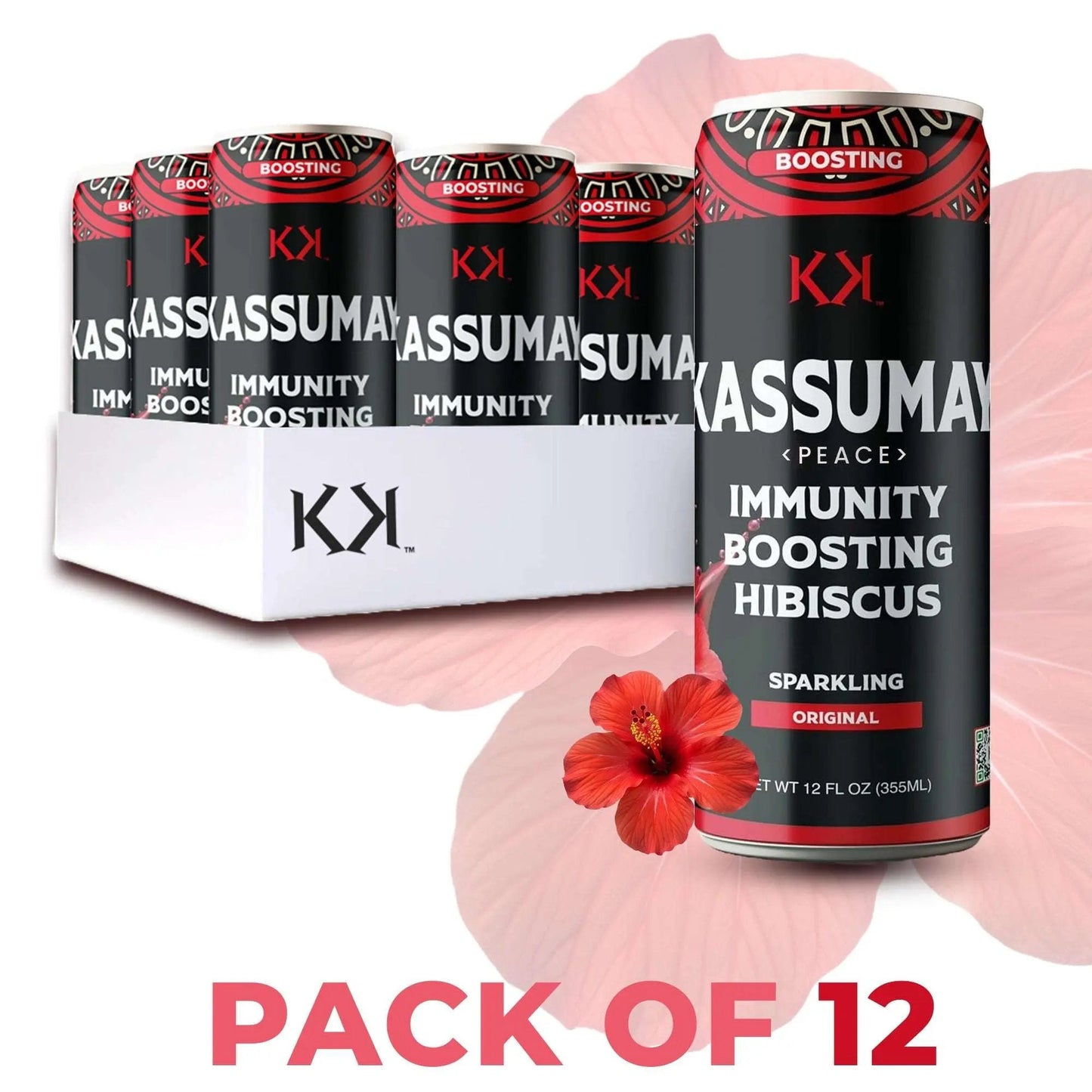 12-Pack Immunity Boosting Natural Healthy Plant-Based Hibiscus Beverages
