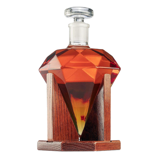 Diamond Decanter For Whiskey, Liquor, Scotch, Rum, Bourbon, Vodka, Tequila Decanter, The Wine Savant 750ml - Gifts For Men & Women Clear