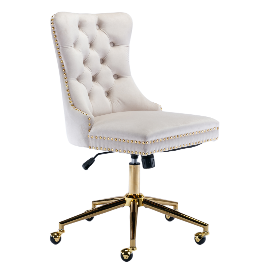 NNEDSZ Velvet Home Office Chair- Beige