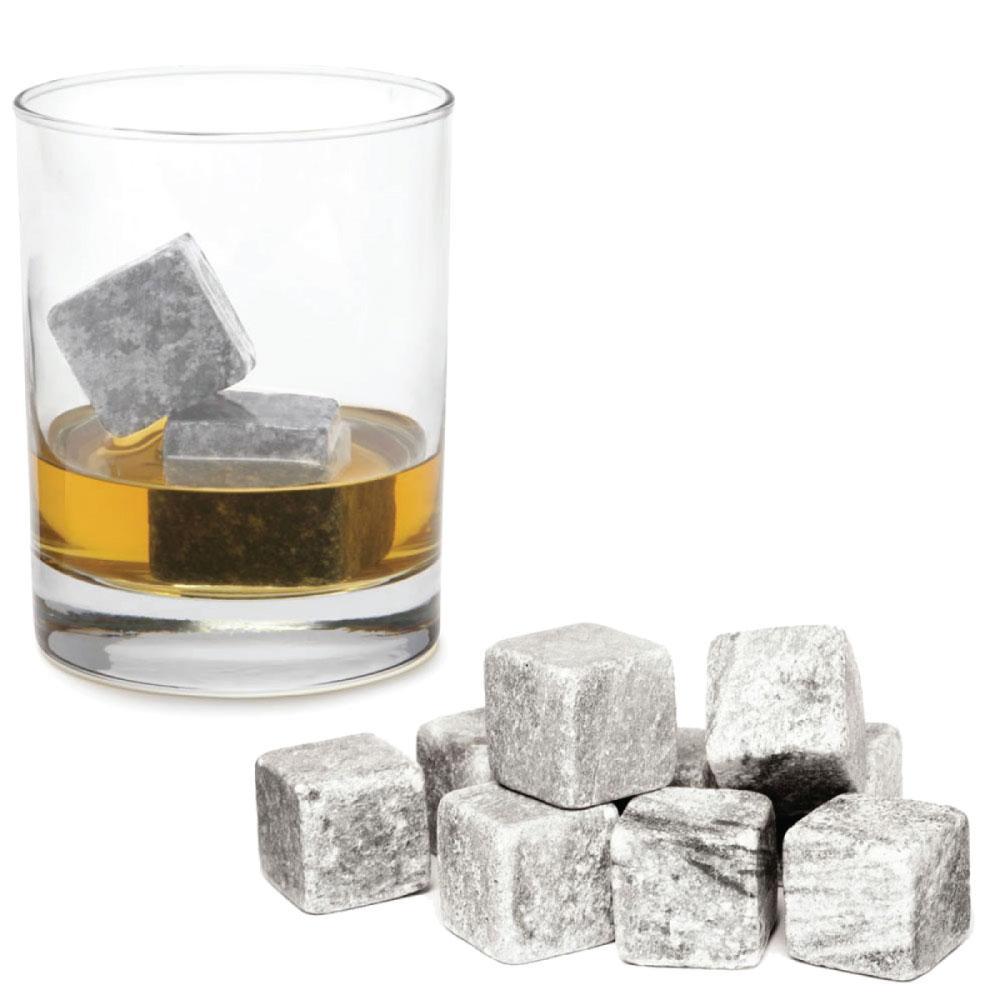 NNEDSZ Whiskey Stones Ice Melts - 9 Reusable Natural Marble Chilling Scotch Rocks Cubes