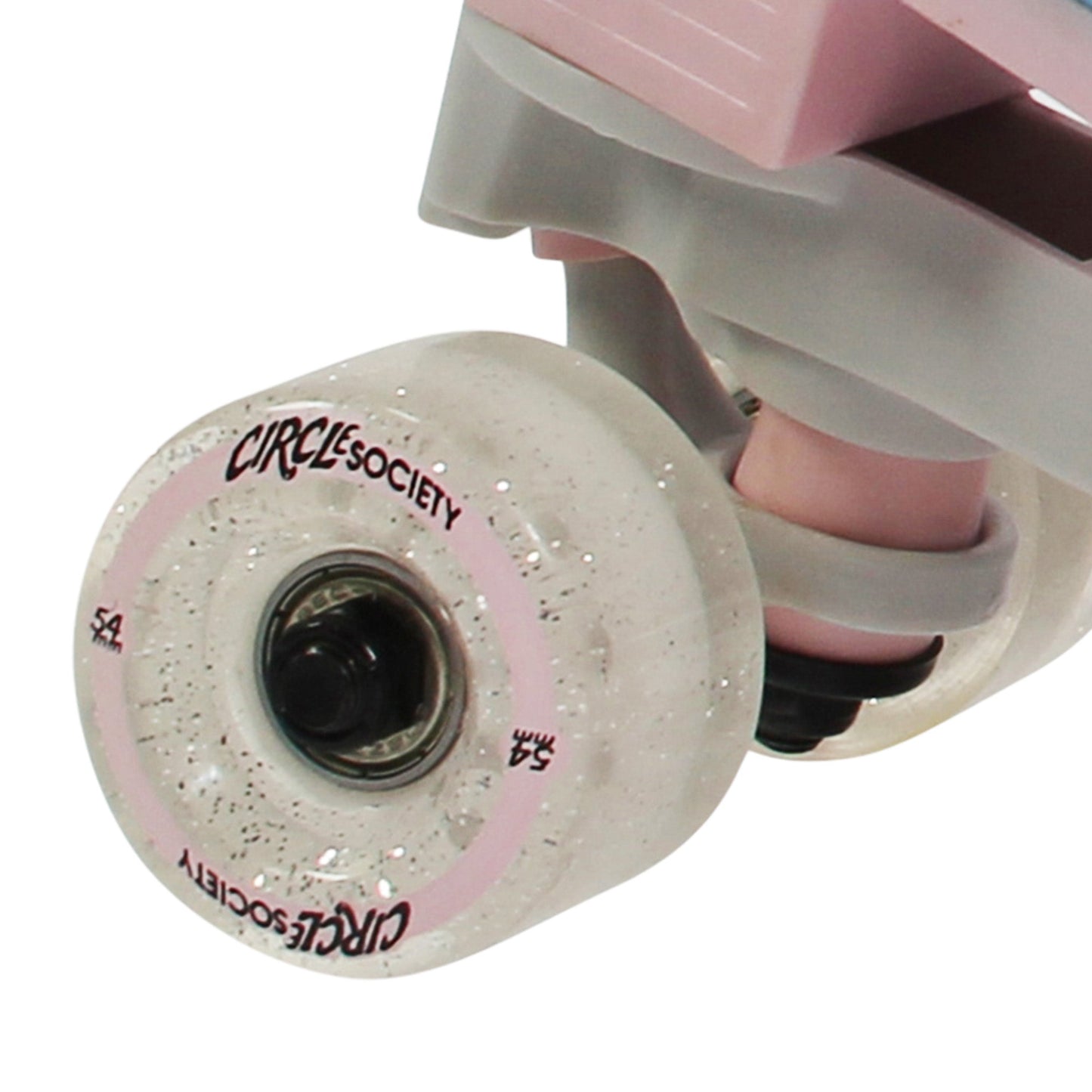 NNEDSZ Circle Society Adjustable Kids Quad Roller Skates In Cotton Candy