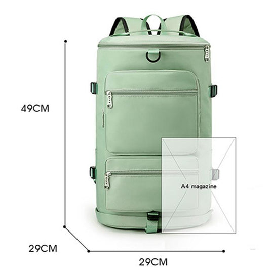 NNEDSZ Waterproof Gym Bag - Shoe Compartment Included - Light Green