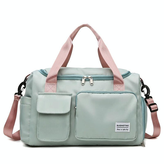 NNEDSZ Waterproof Gym Bag for Travel - Size l - Green Pink