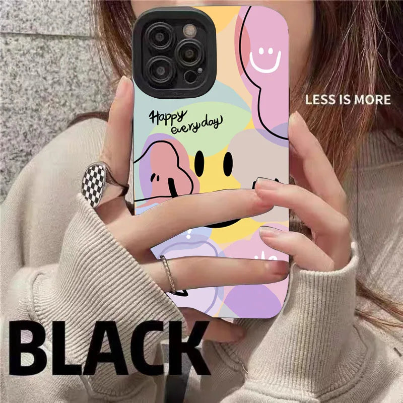 Phone Case For Xiaomi Poco M6 F7 F6 F5 X7 X6 X5 Pro 5G X3 Cute Smile Love Heart Design Shockproof Candy Soft TPU Silicone Cover