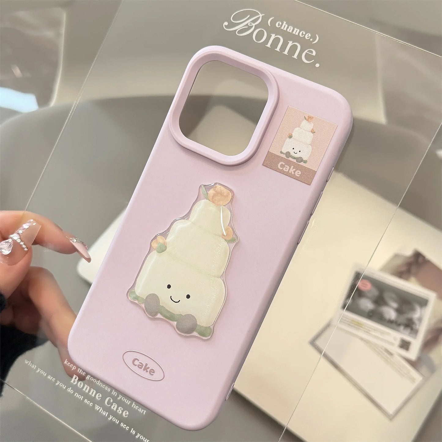 ins 3D Cute Cartoon Cake Dessert Pattern Phone Case For iPhone 16 15 13 12 Pro Max Candy Color Soft Shockproof Protective Cover