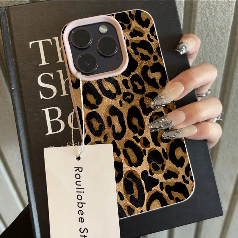 For Xiaomi 14T Pro 5G Case INS Brown Leopard Print Shockproof Candy Silicone Phone Cover For Xiaomi 15 14 13 14T 13T Soft Funda