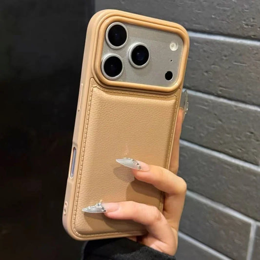 Luxury Leather Texture Candy Bumper Case for iPhone 17 16 15 14 13 12 11 Pro Max Plus X XS XR 17Pro 16Pro Shockproof Armor Cover