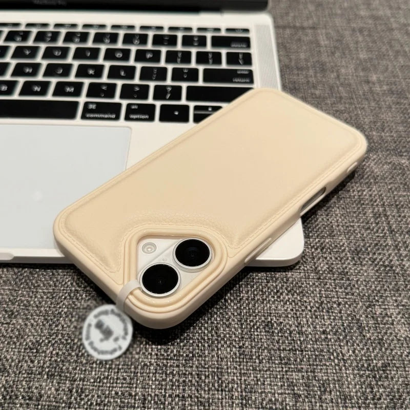 Luxury Leather Texture Candy Bumper Case for iPhone 17 16 15 14 13 12 11 Pro Max Plus X XS XR 17Pro 16Pro Shockproof Armor Cover