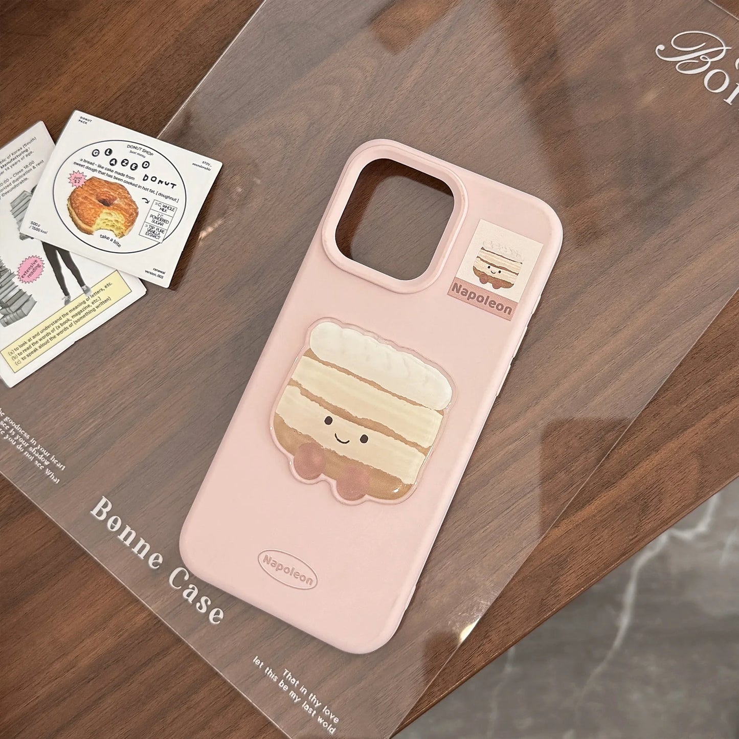 ins 3D Cute Cartoon Cake Dessert Pattern Phone Case For iPhone 16 15 13 12 Pro Max Candy Color Soft Shockproof Protective Cover