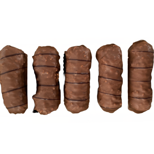 Marzipan-Nougat-Röllchen umhüllt mit Krokant