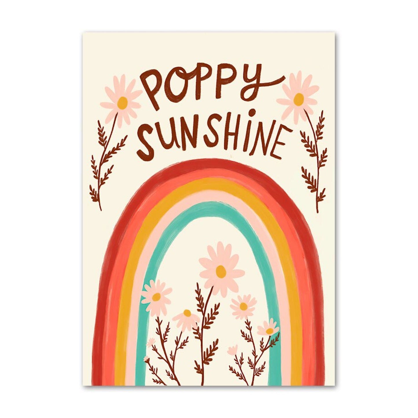 Poster Kinderzimmer Bilder Bunt und Fröhlich Schmetterlinge Sonne Taube Blumenkranz als Deko Print ohne Rahmen