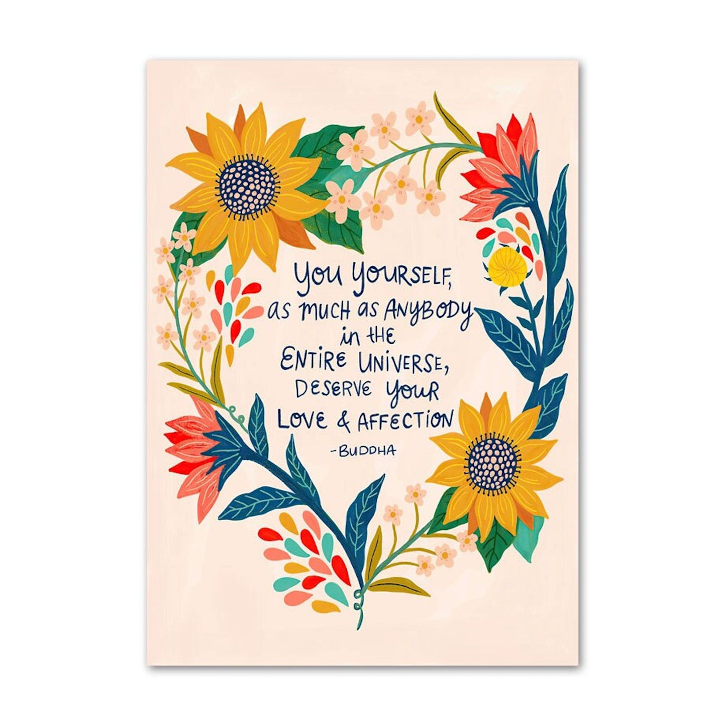 Poster Kinderzimmer Bilder Bunt und Fröhlich Schmetterlinge Sonne Taube Blumenkranz als Deko Print ohne Rahmen