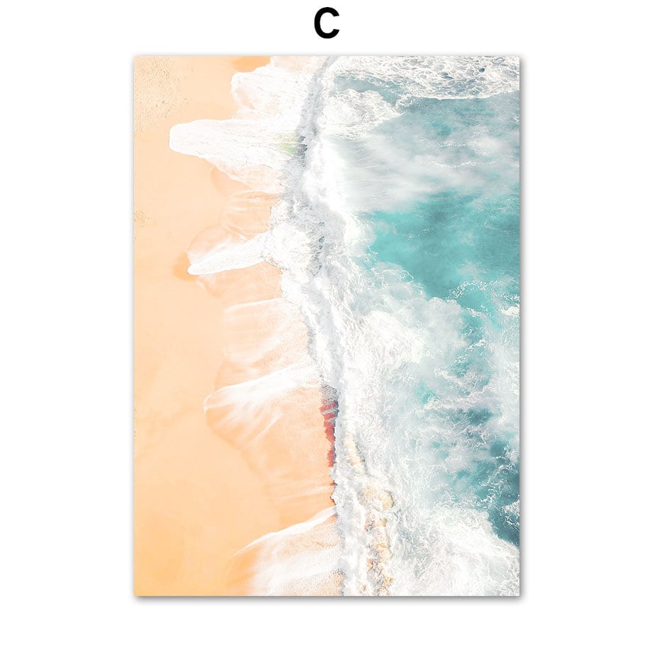 Poster Palmen Strand Muscheln Käfer Surfbretter Ananas I Wandbilder Wohnzimmer & Schlafzimmer I  Wand Deko I Kunst Druck I ohne Rahmen