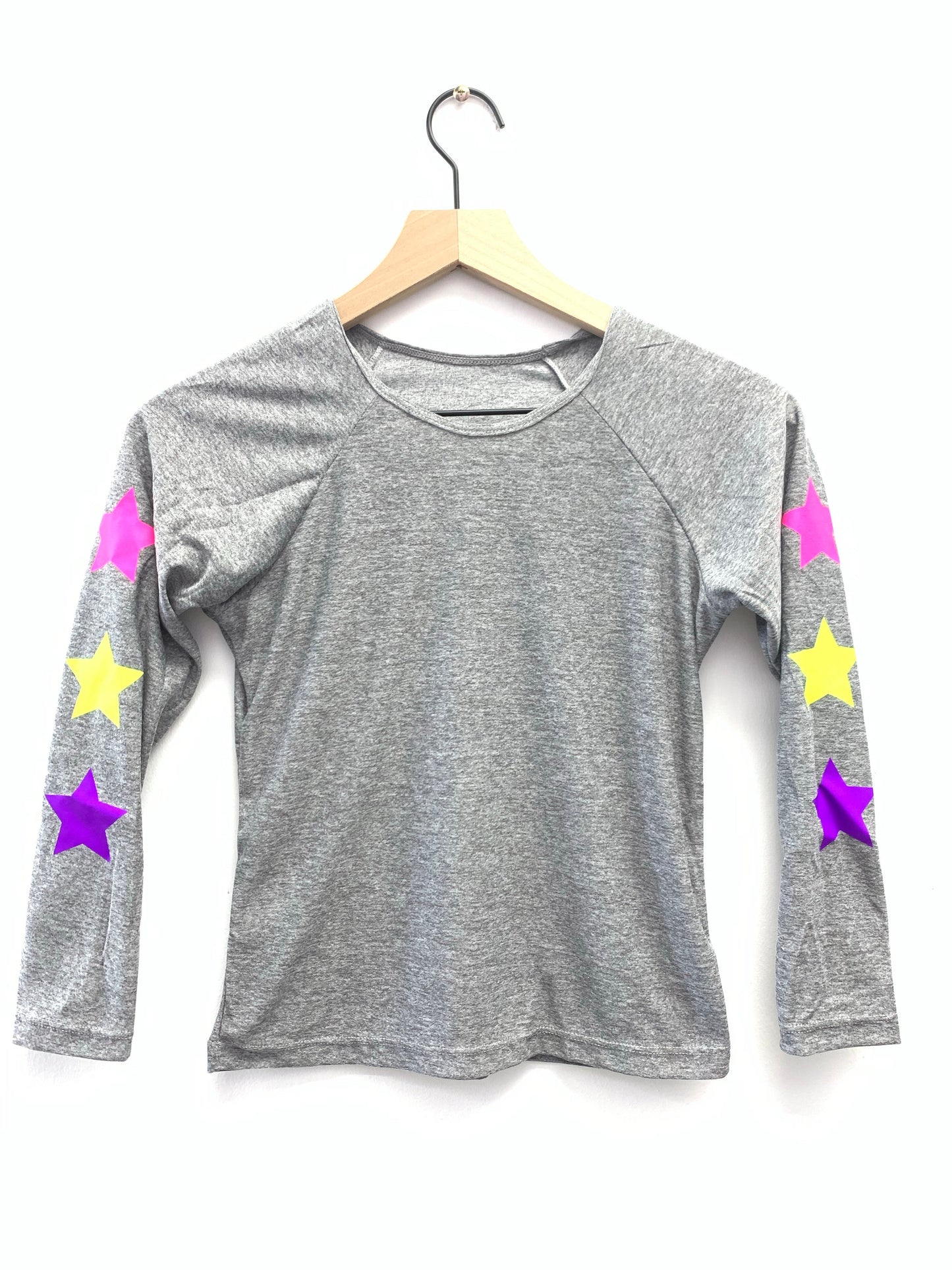 Stars Neon Long Sleeve Grey Tank