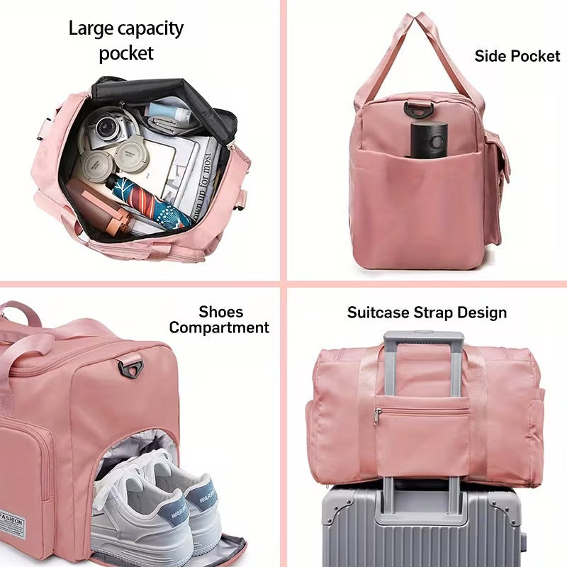 NNETM Large Gym Duffle Bag with Shoe Compartment